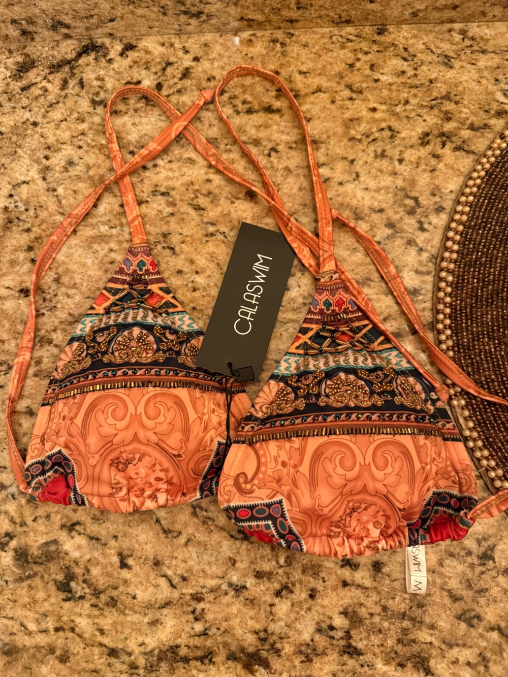 Women's beaded calaswim bikini